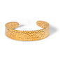 Waterproof 18K Gold Plated Stainless Steel Textured Open Cuff Bracelet – Tarnish Resistant & Hypoallergenic