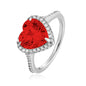 925 Sterling silver Halo Set 4 Carat Heart Cut CZ Ring for Engagements or Special Events Promise Ring