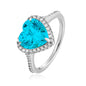 925 Sterling silver Halo Set 4 Carat Heart Cut CZ Ring for Engagements or Special Events Promise Ring