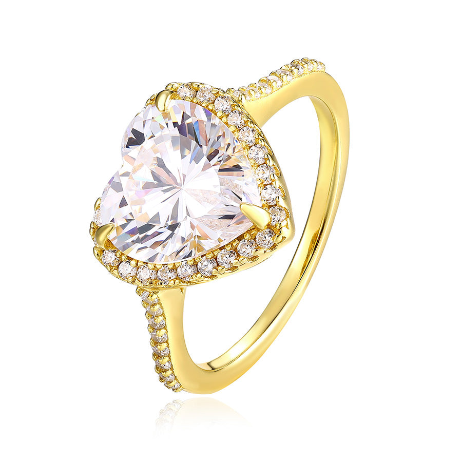 925 Sterling silver Halo Set 4 Carat Heart Cut CZ Ring for Engagements or Special Events Promise Ring