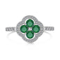 925 Sterling Silver Clover Flower Cubic Zirconia Ring for Women | Elegant Statement Jewelry