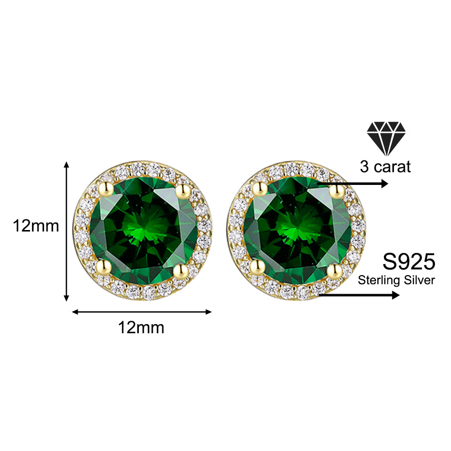 925 Sterling Silver Zircon Earrings (1 Carat – 4 Carat) 925 Sterling Silver & Zircon Earrings (1–4 Carat) – Unisex Style
