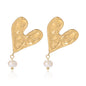 18K Gold Plating Stainless Steel Shell Beads Heart Earring