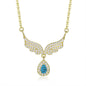 925 Silver Zirconium Angel Necklace with Teardrop Zircon Pendant for Women