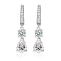 925 Sterling Silver 2 Carat Teardrop shape CZ Earrings For Ladies' High-end Jewelry