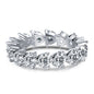 925 Sterling Silver Heart Cut Eternity Ring – Sparkling Cubic Zirconia Band for Women