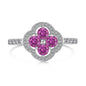 925 Sterling Silver Clover Flower Cubic Zirconia Ring for Women | Elegant Statement Jewelry