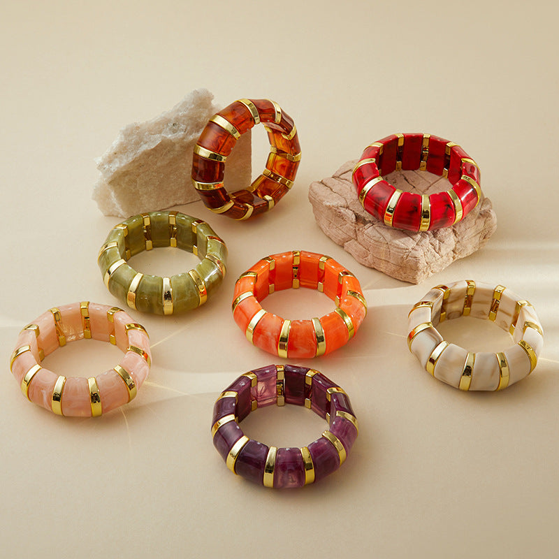 Acrylic Elastic Rope Bangle