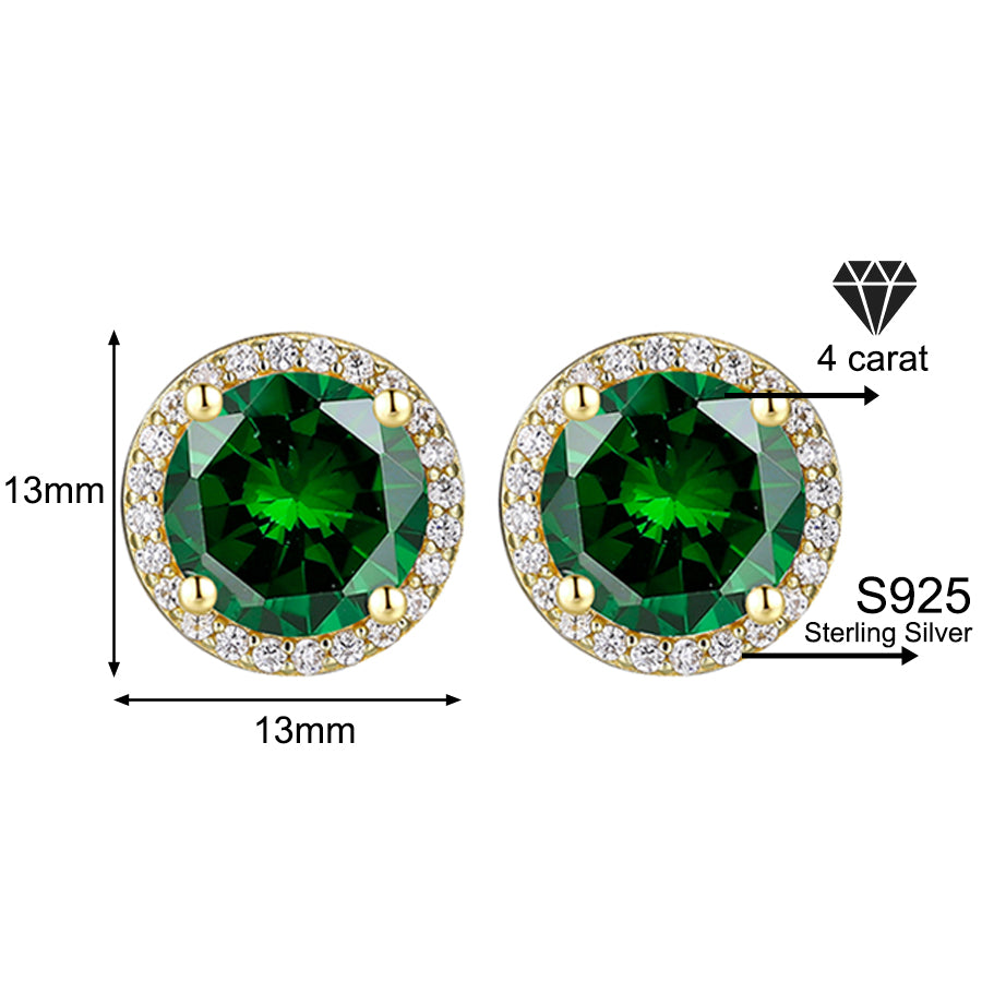 925 Sterling Silver Zircon Earrings (1 Carat – 4 Carat) 925 Sterling Silver & Zircon Earrings (1–4 Carat) – Unisex Style