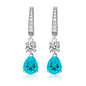 925 Sterling Silver 2 Carat Teardrop shape CZ Earrings For Ladies' High-end Jewelry