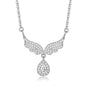 925 Silver Zirconium Angel Necklace with Teardrop Zircon Pendant for Women