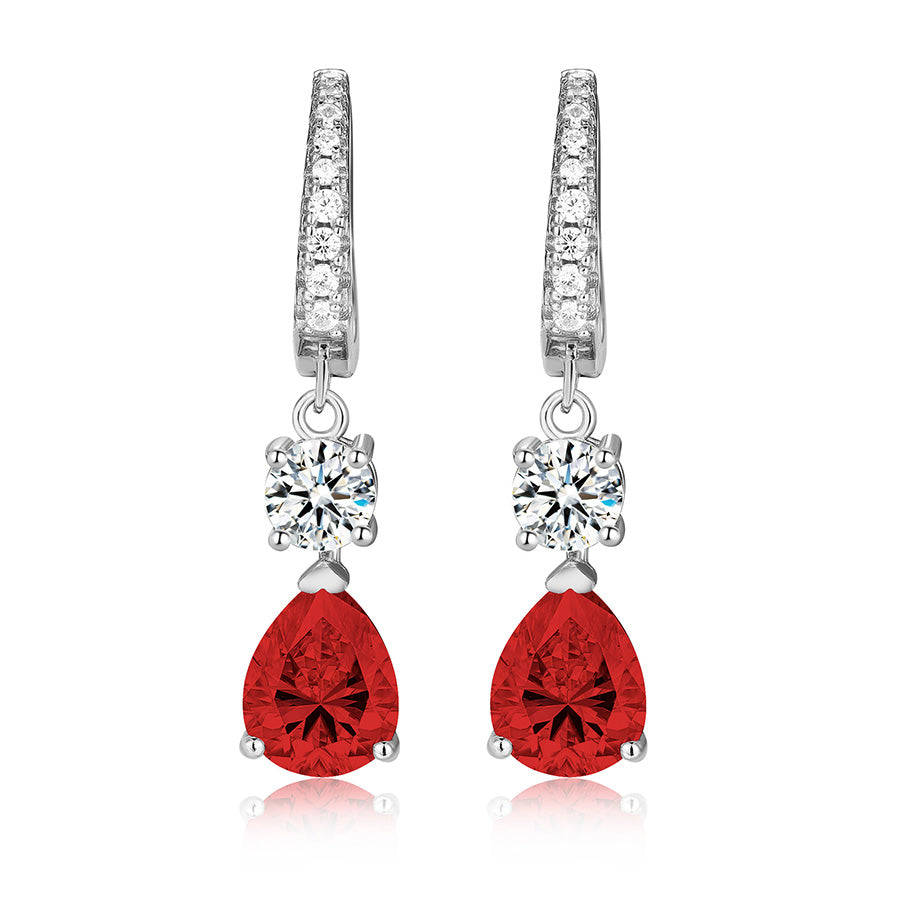 925 Sterling Silver 2 Carat Teardrop shape CZ Earrings For Ladies' High-end Jewelry