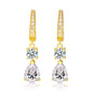 925 Sterling Silver 2 Carat Teardrop shape CZ Earrings For Ladies' High-end Jewelry