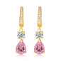 925 Sterling Silver 2 Carat Teardrop shape CZ Earrings For Ladies' High-end Jewelry