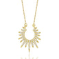 925 Sterling Silver Sunburst Necklace with Cubic Zirconia – Celestial Radiance Pendant Jewelry