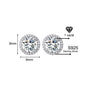 Classic 925 silver round cubic zirconia earrings, unisex style.