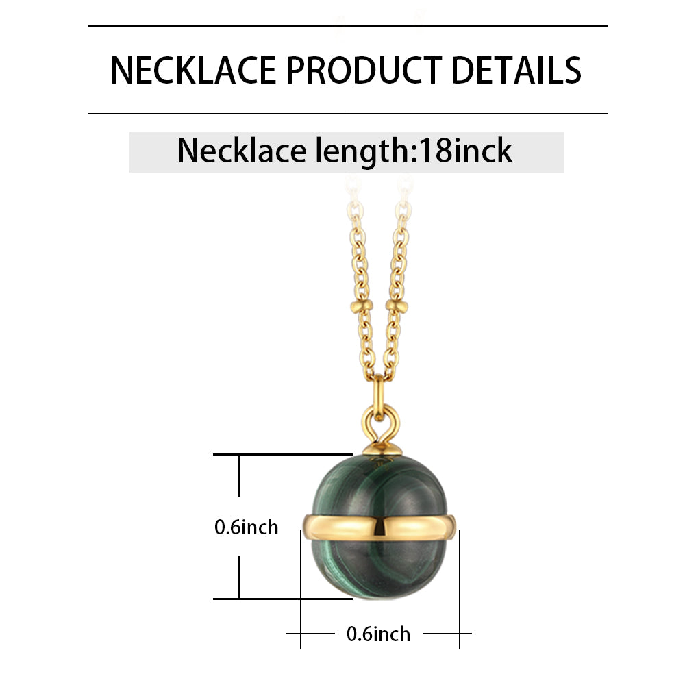 Natural Stone Stainless Steel Chain Necklace