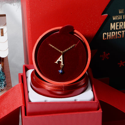Stainless Steel 18K Gold-Plated Initial 26 Letters  Zircon Necklaces