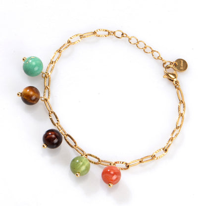 Nature stone extension stack bracelets