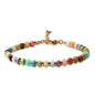 Oudisijewelry Beaded Bracelets Series Semi Precious Cylinder  Stainless Steel Handmade Colorful Natural Stone Beads Chain Bracelets