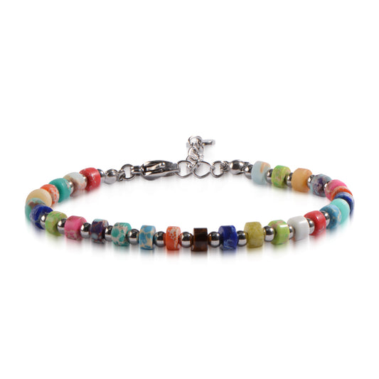 18K Gold-Plated Stainless Steel Shell Bead Colorful Handmade Beads Bracelets