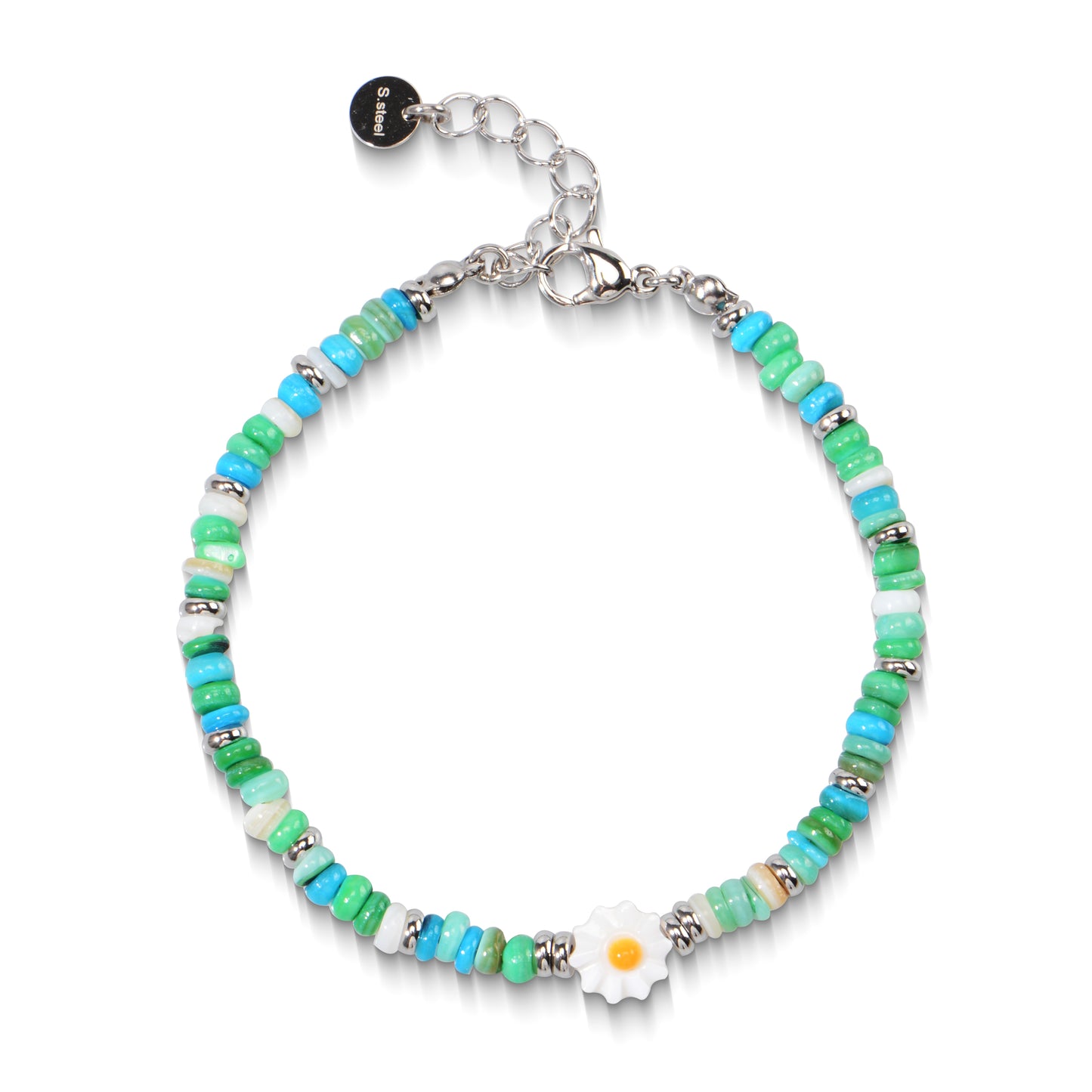 Natural Stone Beaded Bracelet for Women Handmade Beach Flower Bracelet Jewelry