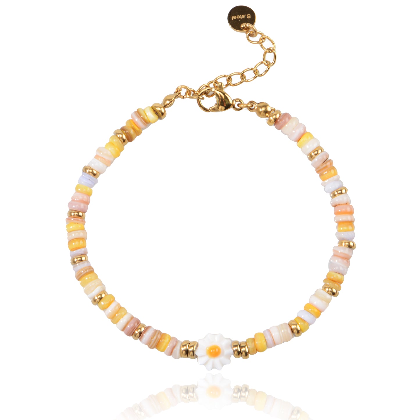 Natural Stone Beaded Bracelet for Women Handmade Beach Flower Bracelet Jewelry