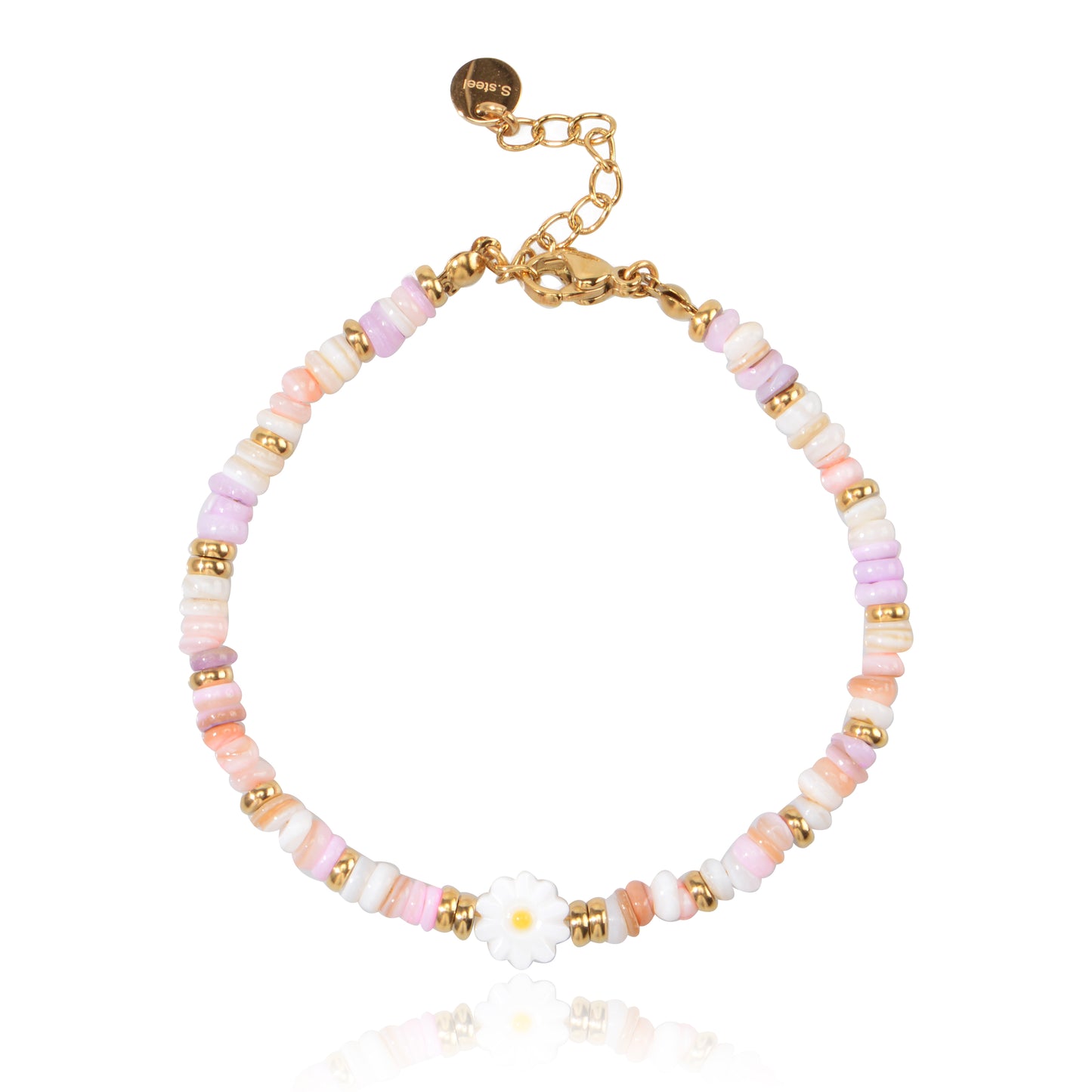 Natural Stone Beaded Bracelet for Women Handmade Beach Flower Bracelet Jewelry