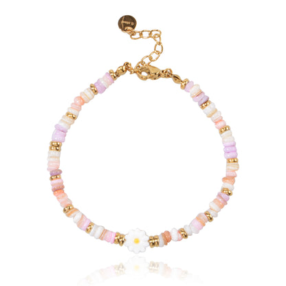 Natural Stone Beaded Bracelet for Women Handmade Beach Flower Bracelet Jewelry