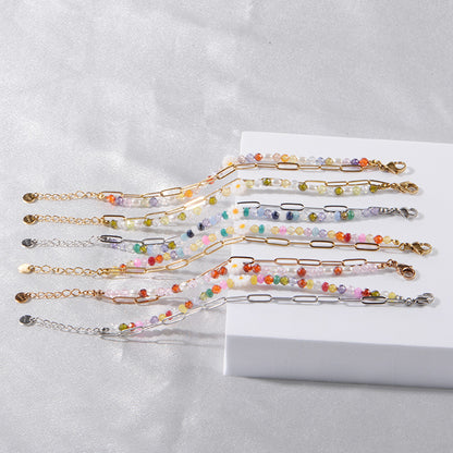 Oudisijewelry Women Zircon Adjustable Charm String Braided Boho Seed Beads