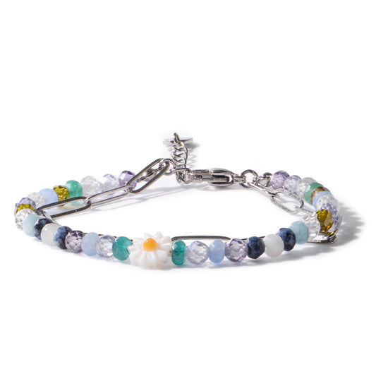 Stainless Steel Zircon Charm String Boho Seed Beads