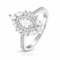 Marquise Cut Green Zircon Statement Ring | 925 Sterling Silver Women’s Vintage Halo Ring