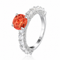 925 Sterling Silver 2 Carat Round Zircon Engagement Ring, Full Paved Eternity Band Promise Wedding Ring for Women