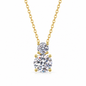 Luxury 925 Silver Double Stone Pendant Necklace with Sparkling Zirconia Gemstones