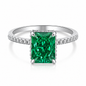 Luxury 925 Silver Square Cut Zirconia Ring with Colorful Gemstone | Elegant Women’s Statement Ring