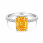 Luxury 925 Silver Square Cut Zirconia Ring with Colorful Gemstone | Elegant Women’s Statement Ring