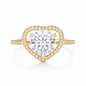 925 Sterling Silver Heart Shape CZ Ring | Elegant Halo Crystal Ring for Women