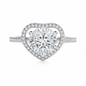 925 Sterling Silver Heart Shape CZ Ring | Elegant Halo Crystal Ring for Women