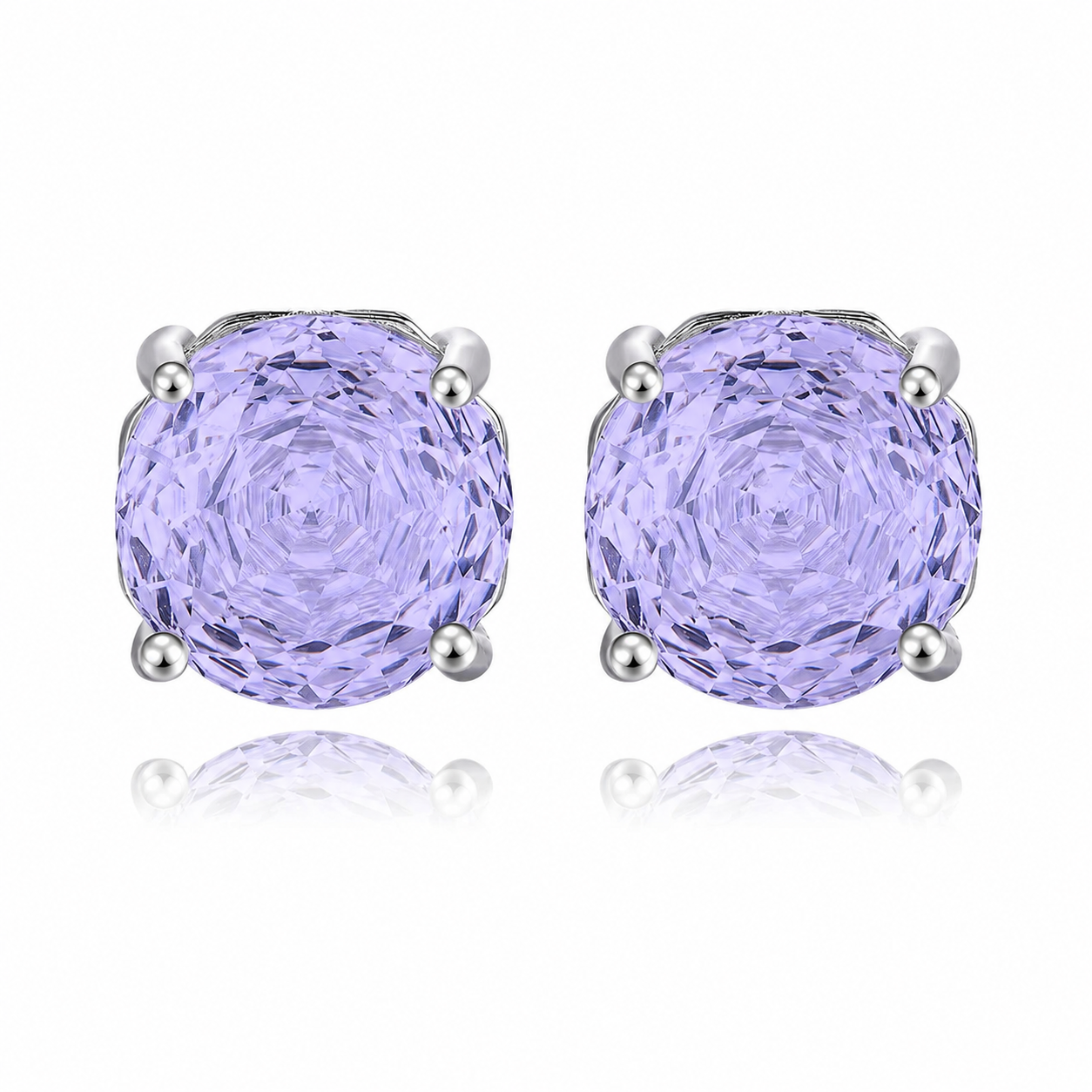 2.5CT Rose Cut Cubic Zirconia Stud Earrings 925 Sterling Silver  Four Prong Solitaire CZ Earrings For Women  Jewelry Gift