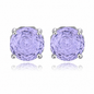 2.5CT Rose Cut Cubic Zirconia Stud Earrings 925 Sterling Silver  Four Prong Solitaire CZ Earrings For Women  Jewelry Gift