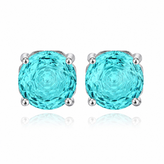 2.5CT Rose Cut Cubic Zirconia Stud Earrings 925 Sterling Silver  Four Prong Solitaire CZ Earrings For Women  Jewelry Gift
