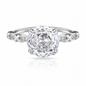 Rose Cut S925 Sterling Silver Statement Ring for Women Cubic Zirconia Dainty Jewelry Gift For Women