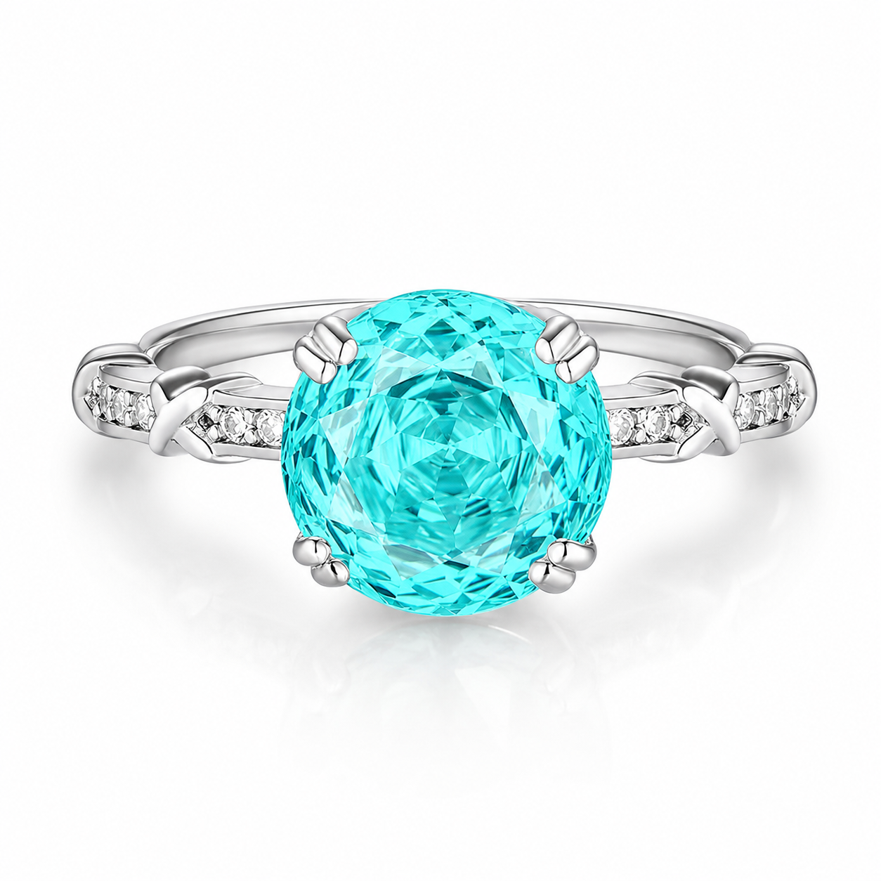 Rose Cut S925 Sterling Silver Statement Ring for Women Cubic Zirconia Dainty Jewelry Gift For Women