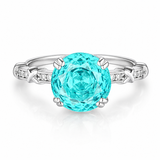 Rose Cut S925 Sterling Silver Statement Ring for Women Cubic Zirconia Dainty Jewelry Gift For Women