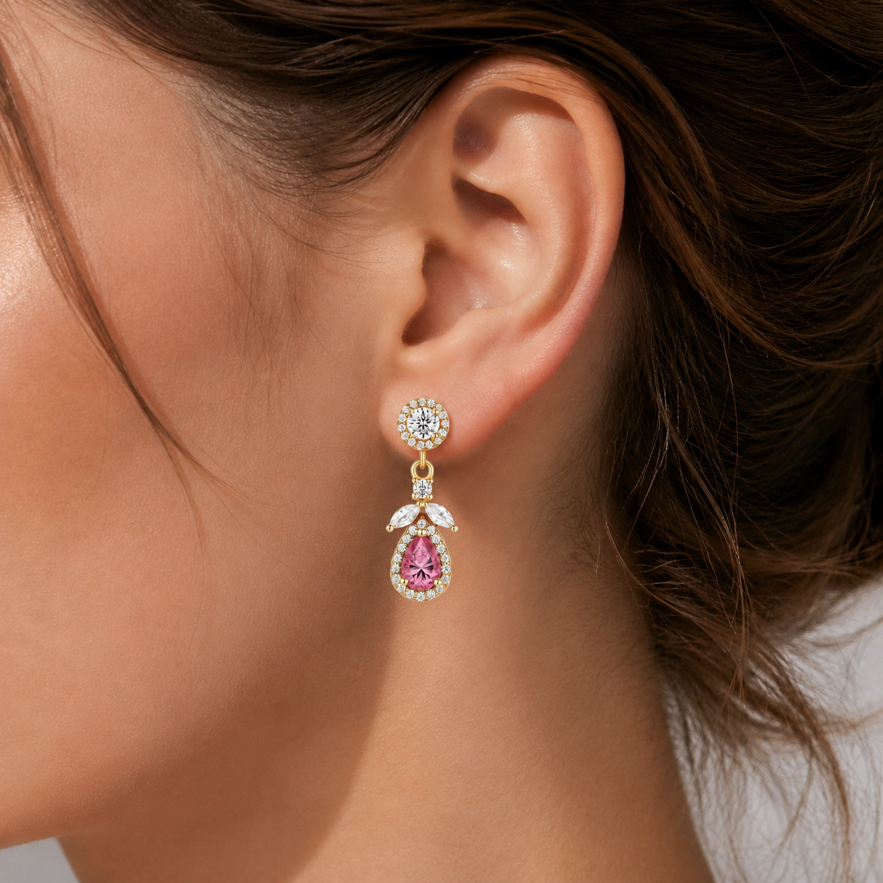 S925 Sterling Silver Teardrop CZ Drop Earrings – Elegant Sparkling Dangle Earrings for Women