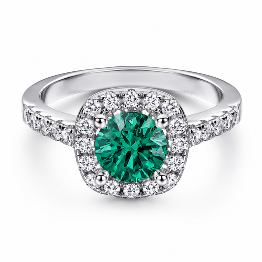 925 Sterling Silver Halo Zirconia Ring – Elegant Engagement Promise Ring