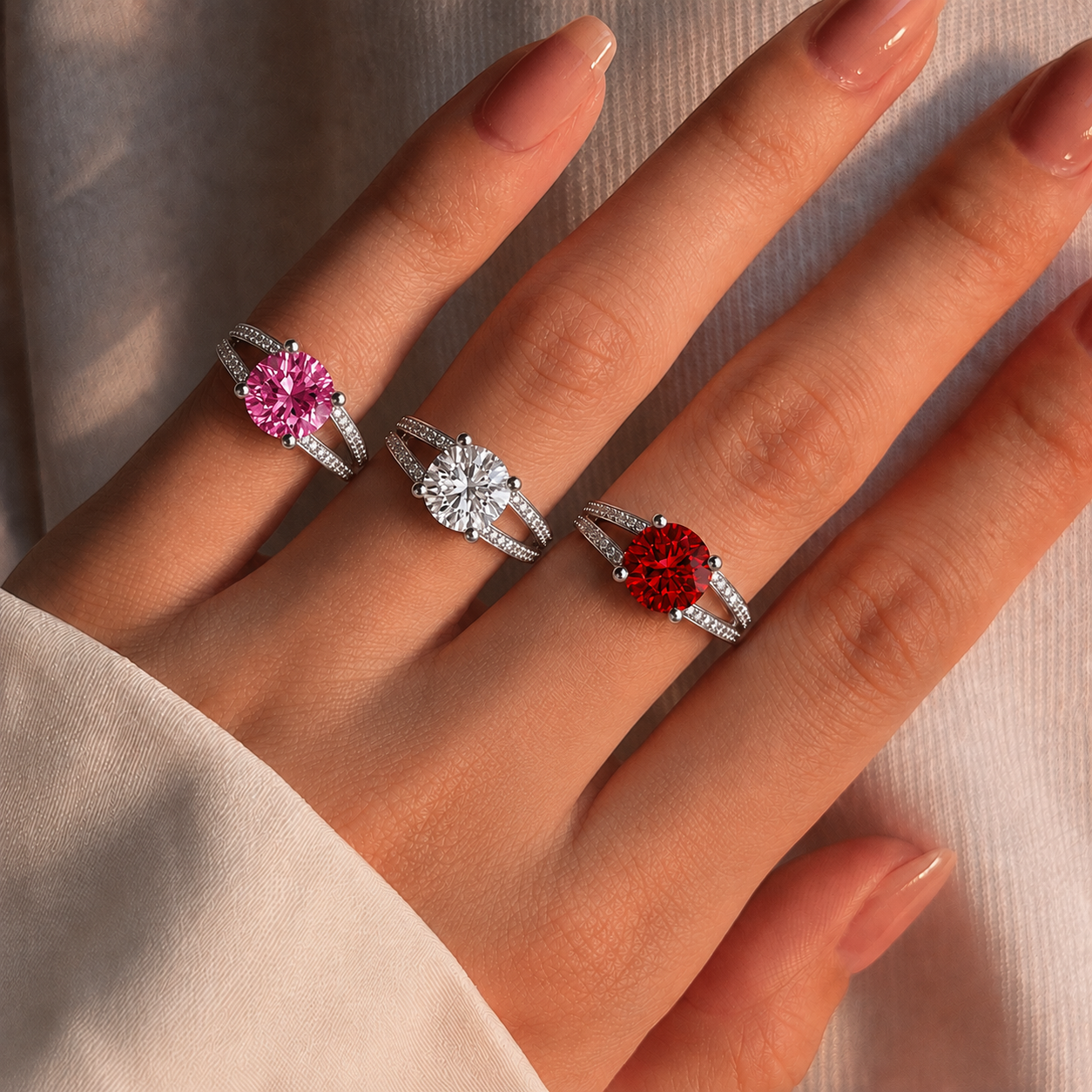 Elegant 925 Sterling Silver 3 Carat Zirconia Ring – 9mm Statement Engagement Ring