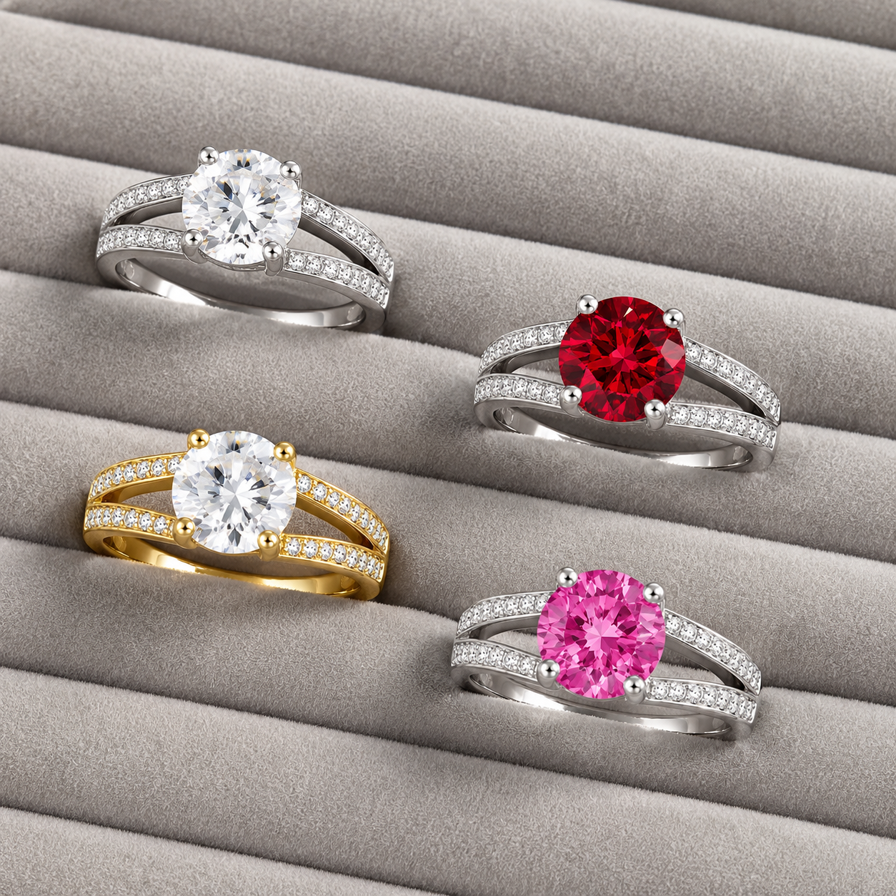 Elegant 925 Sterling Silver 3 Carat Zirconia Ring – 9mm Statement Engagement Ring