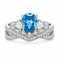 2 Carat Teardrop Zirconia Halo Ring 925 Sterling Silver Engagement Ring for Women