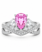 2 Carat Teardrop Zirconia Halo Ring 925 Sterling Silver Engagement Ring for Women